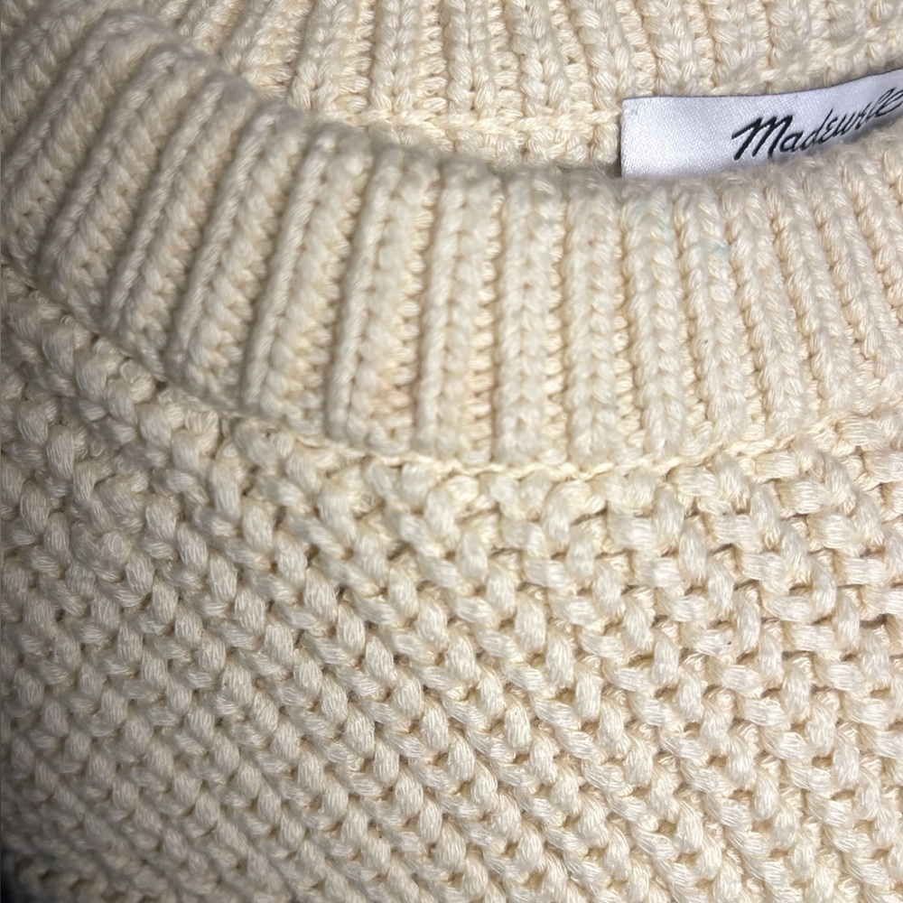 Madewell Sweater Vest Women’s Medium Cream Knit Sleeveless Pullover - Picture 5 of 8